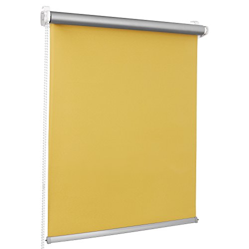 ROLLMAXXX Thermo Verdunkelungsrollo Klemmfix ohne Bohren (120 x 150 cm, Gelb) von Rollmaxxx