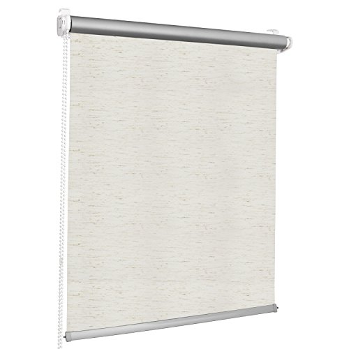 ROLLMAXXX Thermo Verdunkelungsrollo Klemmfix ohne Bohren (130 x 150 cm, beige Melange) von INSGEER