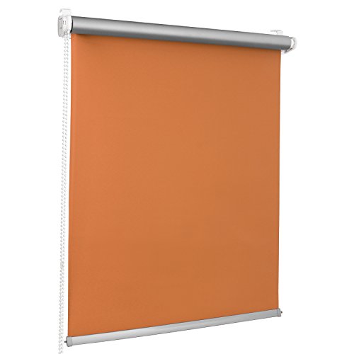 ROLLMAXXX Thermo Verdunkelungsrollo Klemmfix ohne Bohren (65 x 150 cm, Orange) von Rollmaxxx