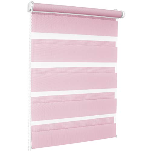 Rollmaxxx Duo-Rollo Doppelrollo Klemmfix ohne Bohren (70 x 150 cm, Rosa) von Rollmaxxx