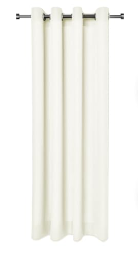 Rollmayer Sonnenblenden und Sichtschutz mit Ösen, blickdicht, dekorativ, Schlafzimmer, Kinderzimmer, Kollektion Vivid, 2 Stück, Polyester, #Vivid 02 ecrue, 135x215 cm (LxH) von Rollmayer