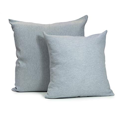 Rollmayer 2er Set Deko-Kissen Kissenhülle Kissenbezug Sofakissen Kollektion MELO (C7 Stahlblau, 40x40cm) von Rollmayer