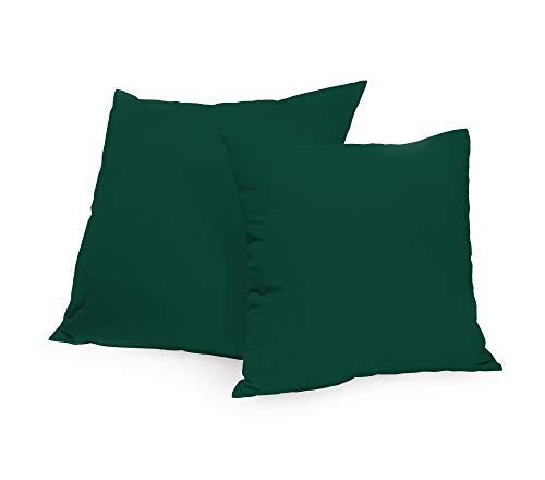Rollmayer 2er Set Deko-Kissen Kissenhülle Kissenbezug Sofakissen Kollektion Vivid (Flaschengrün 26, 40x40cm) von Rollmayer