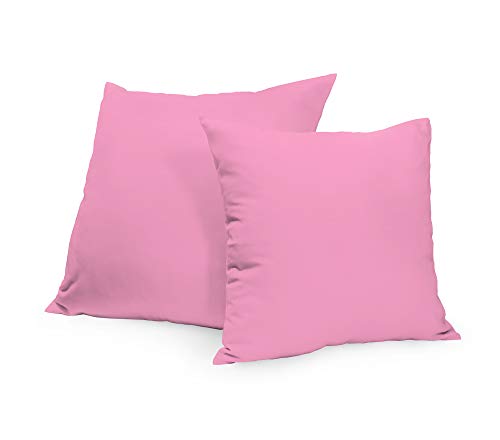 Rollmayer 2er Set Deko-Kissen Kissenhülle Kissenbezug Sofakissen Kollektion Vivid (Puderrosa 10, 40x40cm) von Rollmayer