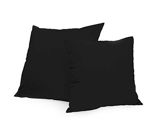 Rollmayer 2er Set Deko-Kissen Kissenhülle Kissenbezug Sofakissen Kollektion Vivid (Schwarz 34, 50x50cm) von Rollmayer