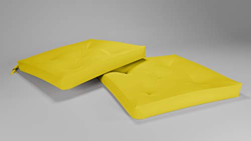 Rollmayer 2er Set Stuhlkissen mit Steppung Stuhlauflage Sitzkissen Sitzpolster Auflage für Stühle in Haus und Garten Kollektion Vivid (Gelb 5, 40x40x4cm) von Rollmayer