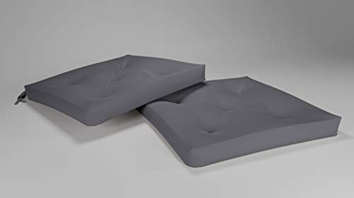 Rollmayer 2er Set Stuhlkissen mit Steppung Stuhlauflage Sitzkissen Sitzpolster Auflage für Stühle in Haus und Garten Kollektion Vivid (Grafit 33, 40x40x4cm) von Rollmayer