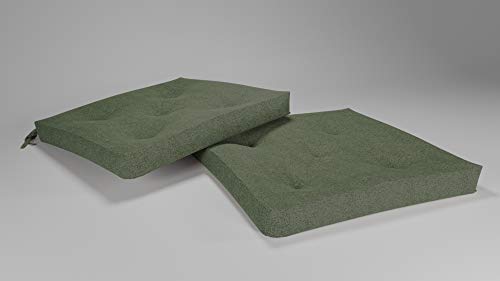 Rollmayer 2er Set Stuhlkissen mit Steppung wasserdicht und regenfest Stuhlauflage Sitzkissen Sitzpolster Auflage für Stühle in Haus und Garten Kollektion Velvet (Olivgrün 21, 40x40x4cm) von Rollmayer