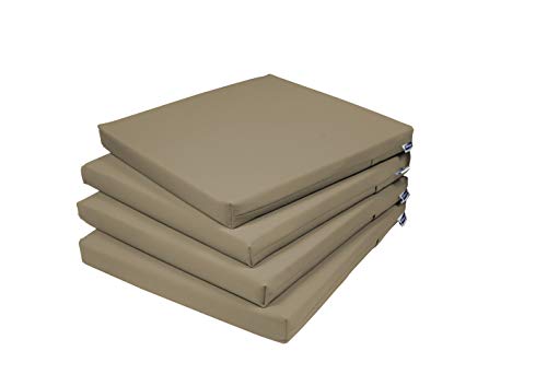 Rollmayer 4er Set Stuhlkissen Stuhlauflage Sitzkissen Sitzpolster Auflage für Stühle in Haus und Garten Kollektion Vivid (Beige 3, 40x40x4cm) von Rollmayer