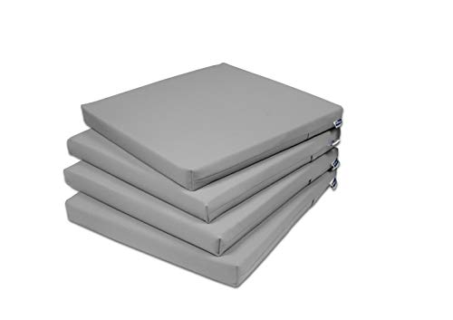 Rollmayer 4er Set Stuhlkissen Stuhlauflage Sitzkissen Sitzpolster Auflage für Stühle in Haus und Garten Kollektion Vivid (Silbergrau 31, 40x40x4cm) von Rollmayer