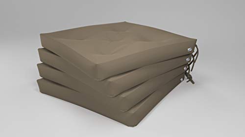 Rollmayer 4er Set Stuhlkissen mit Steppung Stuhlauflage Sitzkissen Sitzpolster Auflage für Stühle in Haus und Garten Kollektion Vivid (Beige 3, 40x40x4cm) von Rollmayer