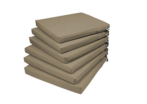 Rollmayer 6er Set Stuhlkissen Stuhlauflage Sitzkissen Sitzpolster Auflage für Stühle in Haus und Garten Kollektion Vivid (Beige 3, 40x40x4cm) von Rollmayer