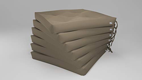 Rollmayer 6er Set Stuhlkissen mit Steppung Stuhlauflage Sitzkissen Sitzpolster Auflage für Stühle in Haus und Garten Kollektion Vivid (Beige 3, 40x40x4cm) von Rollmayer