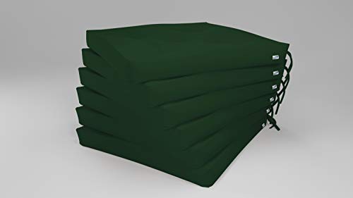 Rollmayer 6er Set Stuhlkissen mit Steppung Stuhlauflage Sitzkissen Sitzpolster Auflage für Stühle in Haus und Garten Kollektion Vivid (Flaschengrün 26, 40x40x4cm) von Rollmayer