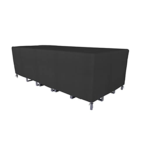 Rollmayer Abdeckplane für Gartenmöbel Abdeckung Gartentischabdeckung Wasserdicht Winddicht Schutzhülle (Schwarz, 280 x 204 x 100cm) Kollektion Oxford von Rollmayer