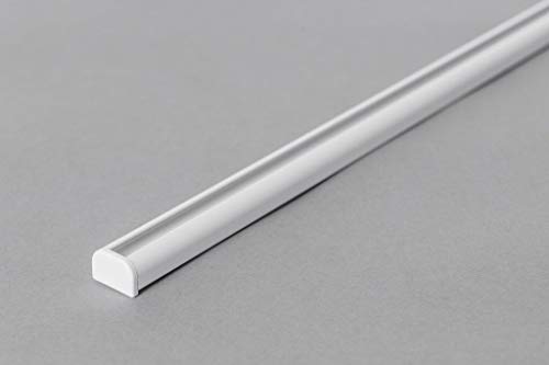 Rollmayer Aluminium Gardinenschiene Mini im Weiß mit Deckenbefestigung (nur Gardinenschiene, 120cm) glänzend 1-läufig Vorhangschiene Innenlaufschiene für Schiebevorhänge, Gardinen und Vorhänge von Rollmayer