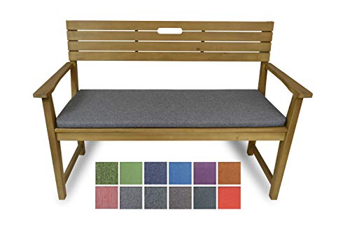 Rollmayer Bankkissen Bankauflage Sitzkissen Bankpolster Auflage für Bänke in Haus und Garten Kollektion Melange, 1 Stück (Aschgrau 20, 120x40x4cm) von Rollmayer