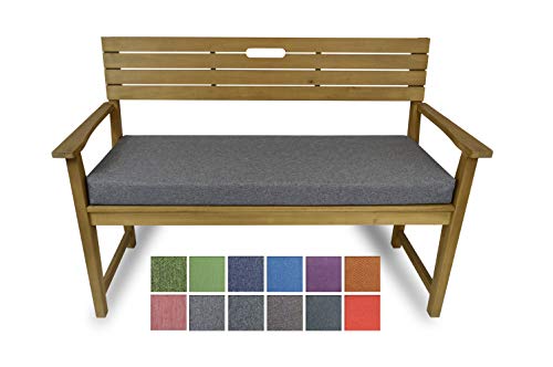 Rollmayer Bankkissen Bankauflage Sitzkissen Bankpolster Auflage für Bänke in Haus und Garten Kollektion Melange, 1 Stück (Aschgrau 20, 120x50x8cm) von Rollmayer