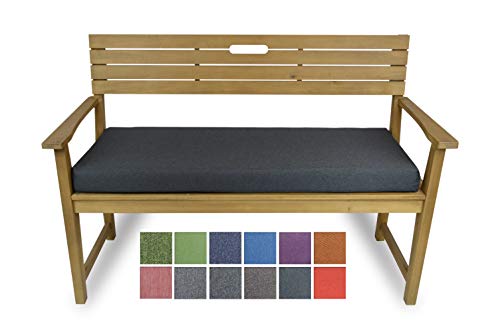 Rollmayer Bankkissen Bankauflage Sitzkissen Bankpolster Auflage für Bänke in Haus und Garten Kollektion Melange, 1 Stück (Grafit 22, 120x40x8cm) von Rollmayer