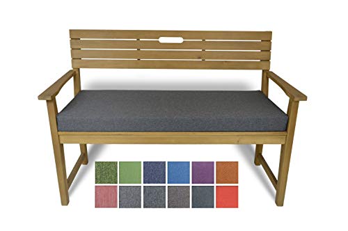 Rollmayer Bankkissen Bankauflage Sitzkissen Bankpolster Auflage für Bänke in Haus und Garten Kollektion Melange, 1 Stück (Grau 68, 120x40x8cm) von Rollmayer