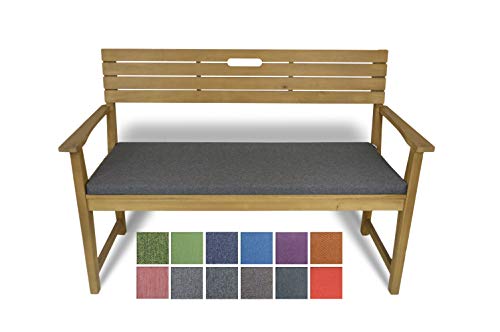 Rollmayer Bankkissen Bankauflage Sitzkissen Bankpolster Auflage für Bänke in Haus und Garten Kollektion Melange, 1 Stück (Grau 68, 120x50x4cm) von Rollmayer