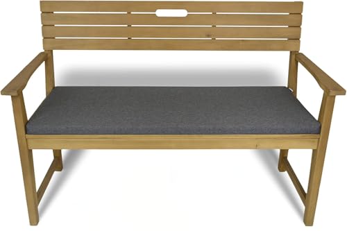 Rollmayer Bankkissen Bankauflage Sitzkissen Bankpolster Auflage für Bänke in Haus und Garten Kollektion Melange, 1 Stück (Grau 68, 140x40x8cm) von Rollmayer