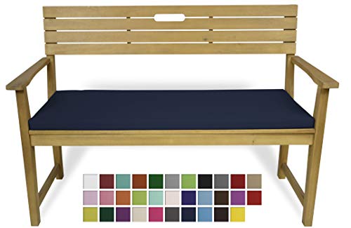 Rollmayer Bankkissen Bankauflage Sitzkissen Bankpolster Auflage für Bänke in Haus und Garten Kollektion Vivid, 1 Stück (Dunkel Blau 16, 120x40x4cm) von Rollmayer