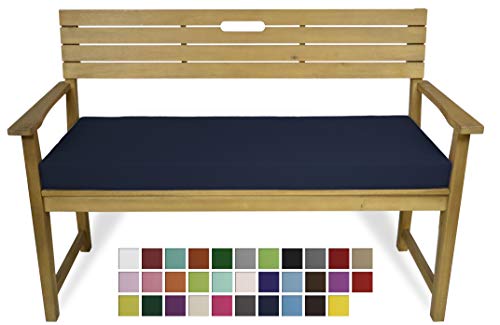 Rollmayer Bankkissen Bankauflage Sitzkissen Bankpolster Auflage für Bänke in Haus und Garten Kollektion Vivid, 1 Stück (Dunkel Blau 16, 120x50x8cm) von Rollmayer