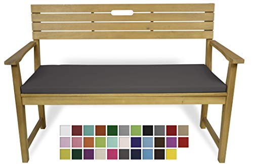 Rollmayer Bankkissen Bankauflage Sitzkissen Bankpolster Auflage für Bänke in Haus und Garten Kollektion Vivid, 1 Stück (Dunkel Grafit 61, 120x40x4cm) von Rollmayer