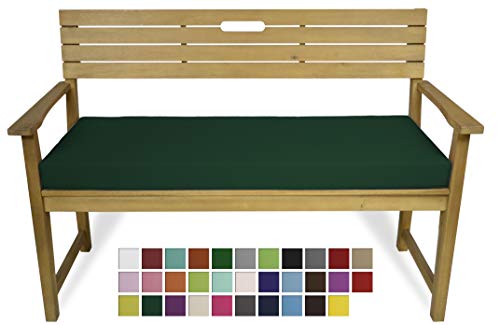 Rollmayer Bankkissen Bankauflage Sitzkissen Bankpolster Auflage für Bänke in Haus und Garten Kollektion Vivid, 1 Stück (Flaschengrün 26, 120x40x8cm) von Rollmayer