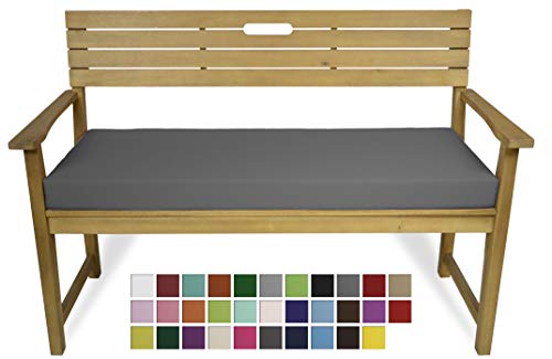 Rollmayer Bankkissen Bankauflage Sitzkissen Bankpolster Auflage für Bänke in Haus und Garten Kollektion Vivid, 1 Stück (Grafit 33, 120x50x8cm) von Rollmayer