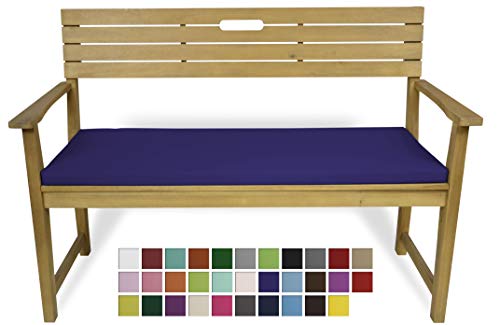 Rollmayer Bankkissen Bankauflage Sitzkissen Bankpolster Auflage für Bänke in Haus und Garten Kollektion Vivid, 1 Stück (Kornblume Farbe 15, 120x40x4cm) von Rollmayer