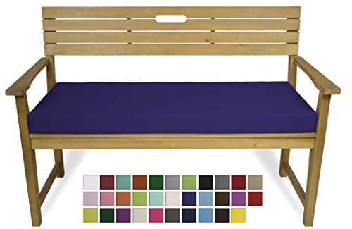 Rollmayer Bankkissen Bankauflage Sitzkissen Bankpolster Auflage für Bänke in Haus und Garten Kollektion Vivid, 1 Stück (Kornblume Farbe 15, 120x40x8cm) von Rollmayer