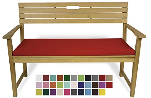 Rollmayer Bankkissen Bankauflage Sitzkissen Bankpolster Auflage für Bänke in Haus und Garten Kollektion Vivid, 1 Stück (Rot 12, 120x40x4cm) von Rollmayer