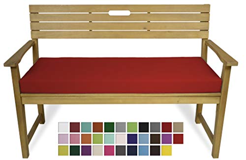 Rollmayer Bankkissen Bankauflage Sitzkissen Bankpolster Auflage für Bänke in Haus und Garten Kollektion Vivid, 1 Stück (Rot 12, 120x50x8cm) von Rollmayer