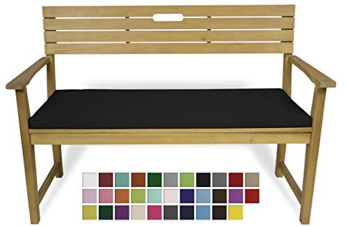 Rollmayer Bankkissen Bankauflage Sitzkissen Bankpolster Auflage für Bänke in Haus und Garten Kollektion Vivid, 1 Stück (Schwarz 34, 120x40x4cm) von Rollmayer