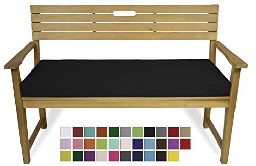 Rollmayer Bankkissen Bankauflage Sitzkissen Bankpolster Auflage für Bänke in Haus und Garten Kollektion Vivid, 1 Stück (Schwarz 34, 120x40x8cm) von Rollmayer