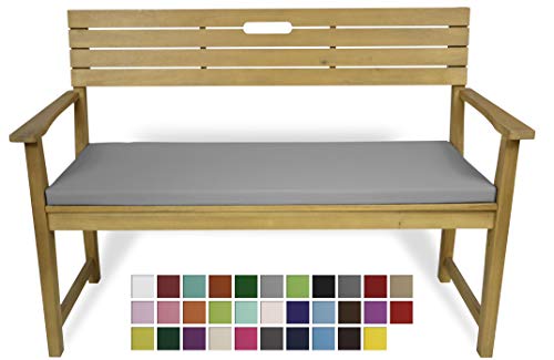 Rollmayer Bankkissen Bankauflage Sitzkissen Bankpolster Auflage für Bänke in Haus und Garten Kollektion Vivid, 1 Stück (Silbergrau 31, 120x40x4cm) von Rollmayer