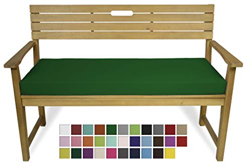 Rollmayer Bankkissen Bankauflage Sitzkissen Bankpolster Auflage für Bänke in Haus und Garten Kollektion Vivid, 1 Stück (Smaragdgrün 46, 120x40x8cm) von Rollmayer