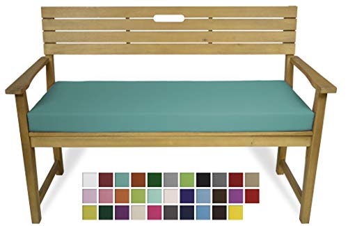 Rollmayer Bankkissen Bankauflage Sitzkissen Bankpolster Auflage für Bänke in Haus und Garten Kollektion Vivid, 1 Stück (Türkis 17, 120x50x8cm) von Rollmayer