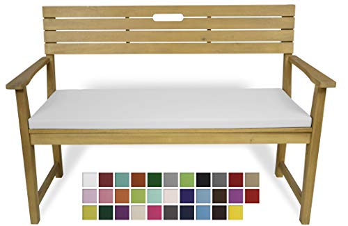 Rollmayer Bankkissen Bankauflage Sitzkissen Bankpolster Auflage für Bänke in Haus und Garten Kollektion Vivid, 1 Stück (Weiß 1, 120x40x4cm) von Rollmayer