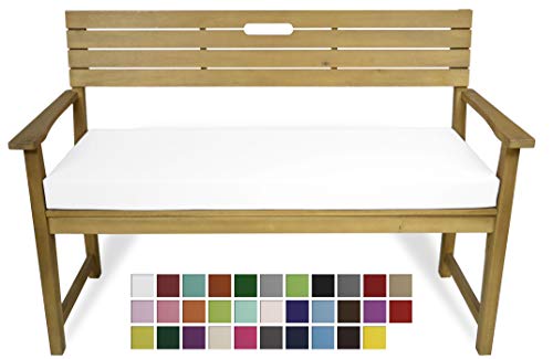 Rollmayer Bankkissen Bankauflage Sitzkissen Bankpolster Auflage für Bänke in Haus und Garten Kollektion Vivid, 1 Stück (Weiß 1, 120x40x8cm) von Rollmayer