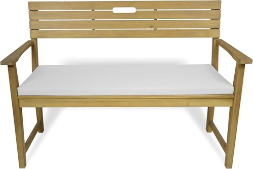 Rollmayer Bankkissen Bankauflage Sitzkissen Bankpolster Auflage für Bänke in Haus und Garten Kollektion Vivid, 1 Stück (Weiß 1, 120x50x8cm) von Rollmayer