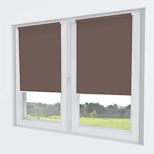 Rollmayer Classic Rollo Klemmfix ohne Bohren, Seitenzugrollo Rollo für Fenster und Tür (Classic Wenge, B90cm x H150cm) von Rollmayer