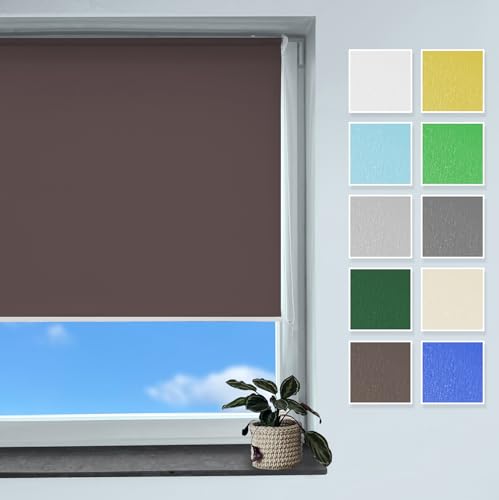 Rollmayer Classic Rollo Klemmfix ohne Bohren, Seitenzugrollo Rollo für Fenster und Tür (Classic Wenge, B95cm x H150cm) von Rollmayer