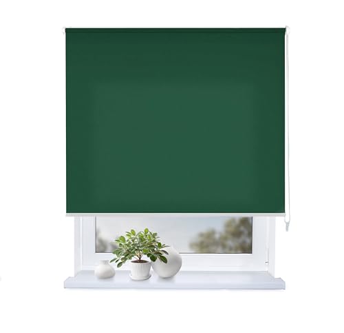 Rollmayer Classic Rollo mit Bohren, Seitenzugrollo Rollo fur Fenster und Tur (Classic Dunkelgrün,145x220 cm (BxH)) von Rollmayer