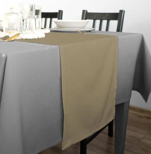Rollmayer Hochwertiger Tischläufer Tischwäsche Uni einfarbig Pflegeleicht Kollektion Vivid, Farbe & Größe wählbar 21 Farben zur Auswahl, Produkt für den täglichen Gebrauch (Beige 3, 30x100cm) von Rollmayer