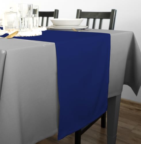 Rollmayer Hochwertiger Tischläufer Tischwäsche Uni einfarbig Pflegeleicht Kollektion Vivid, Farbe & Größe wählbar (Kornblume Farbe 15, 40x120cm) von Rollmayer