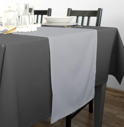 Rollmayer Hochwertiger Tischläufer Tischwäsche Uni einfarbig Pflegeleicht Kollektion Vivid, Farbe & Größe wählbar 21 Farben zur Auswahl, Produkt für den täglichen Gebrauch (Silbergrau 31, 40x250cm) von Rollmayer