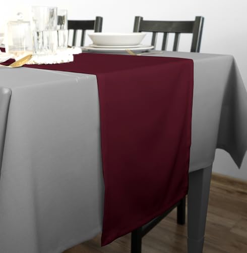 Rollmayer Hochwertiger Tischläufer Tischwäsche Uni einfarbig Pflegeleicht Kollektion Vivid, Farbe & Größe wählbar 21 Farben zur Auswahl, Produkt für den täglichen Gebrauch (Weinrot 13, 40x300cm) von Rollmayer